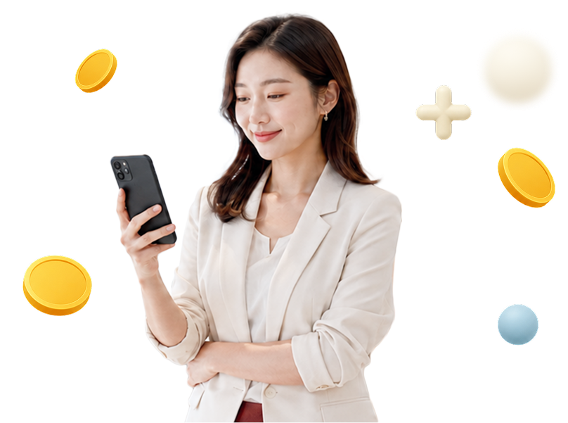 휴대전화로 KT텔레캅 상담을 확인하는 고객